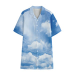 Sky Cloud Print Cotton Hawaiian Shirt