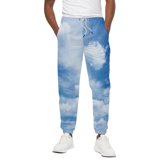 Sky Cloud Print Cotton Pants