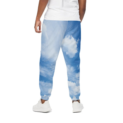Sky Cloud Print Cotton Pants