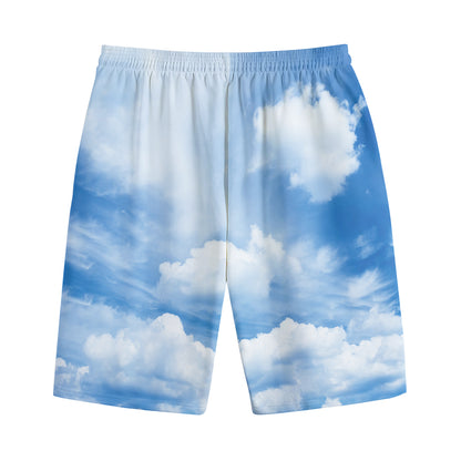 Sky Cloud Print Cotton Shorts