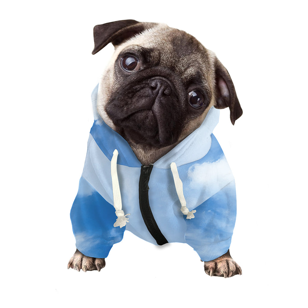 Sky Cloud Print Dog Zip Up Hoodie
