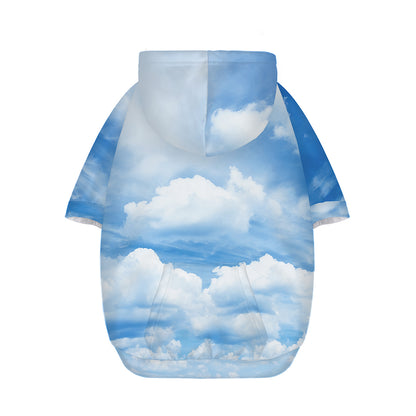 Sky Cloud Print Dog Zip Up Hoodie