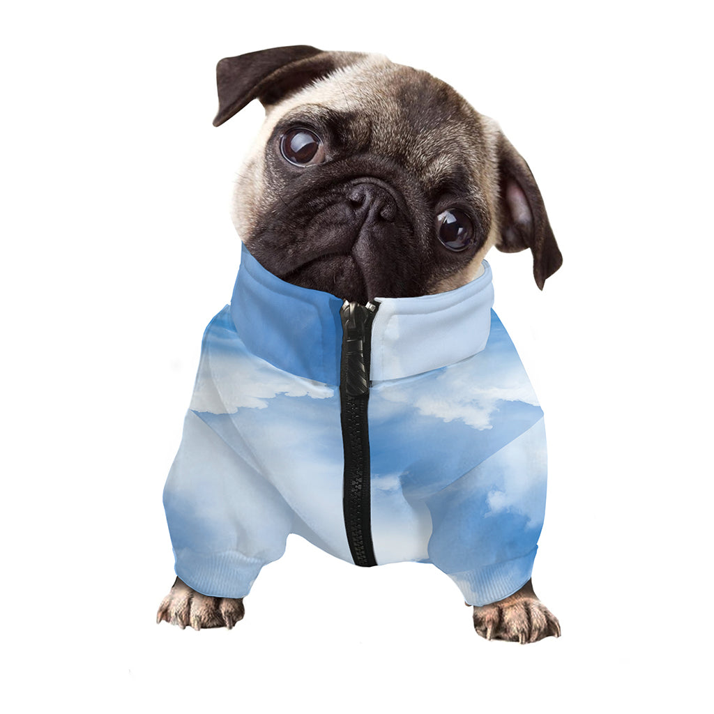 Sky Cloud Print Dog Zip Up Jacket