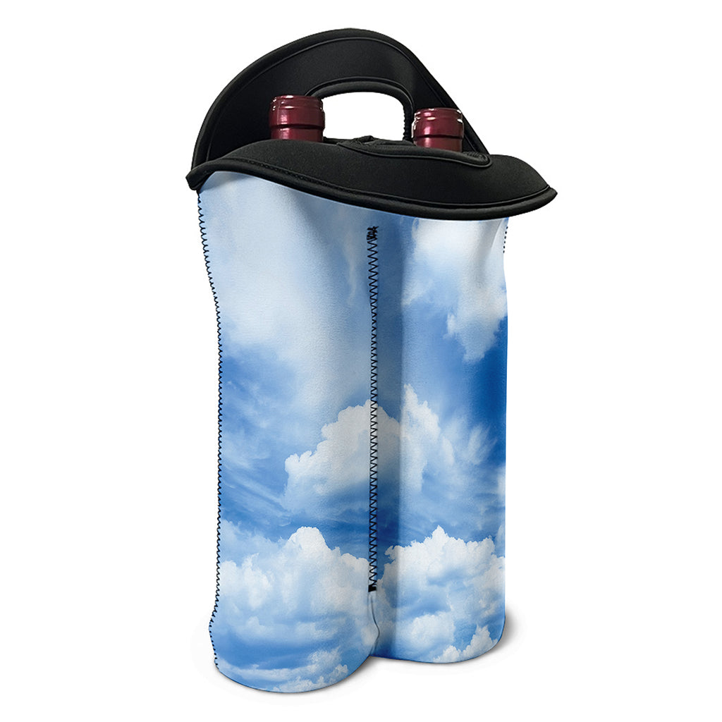 Sky Cloud Print Double Neoprene Wine Tote