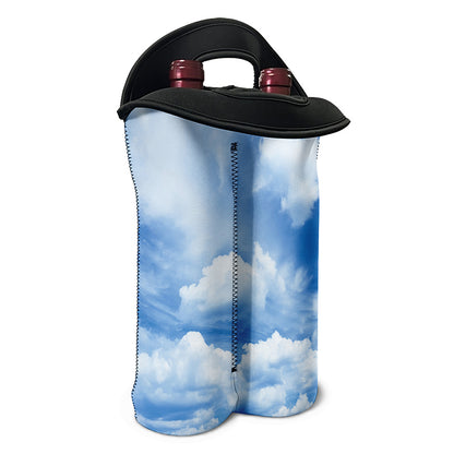 Sky Cloud Print Double Neoprene Wine Tote