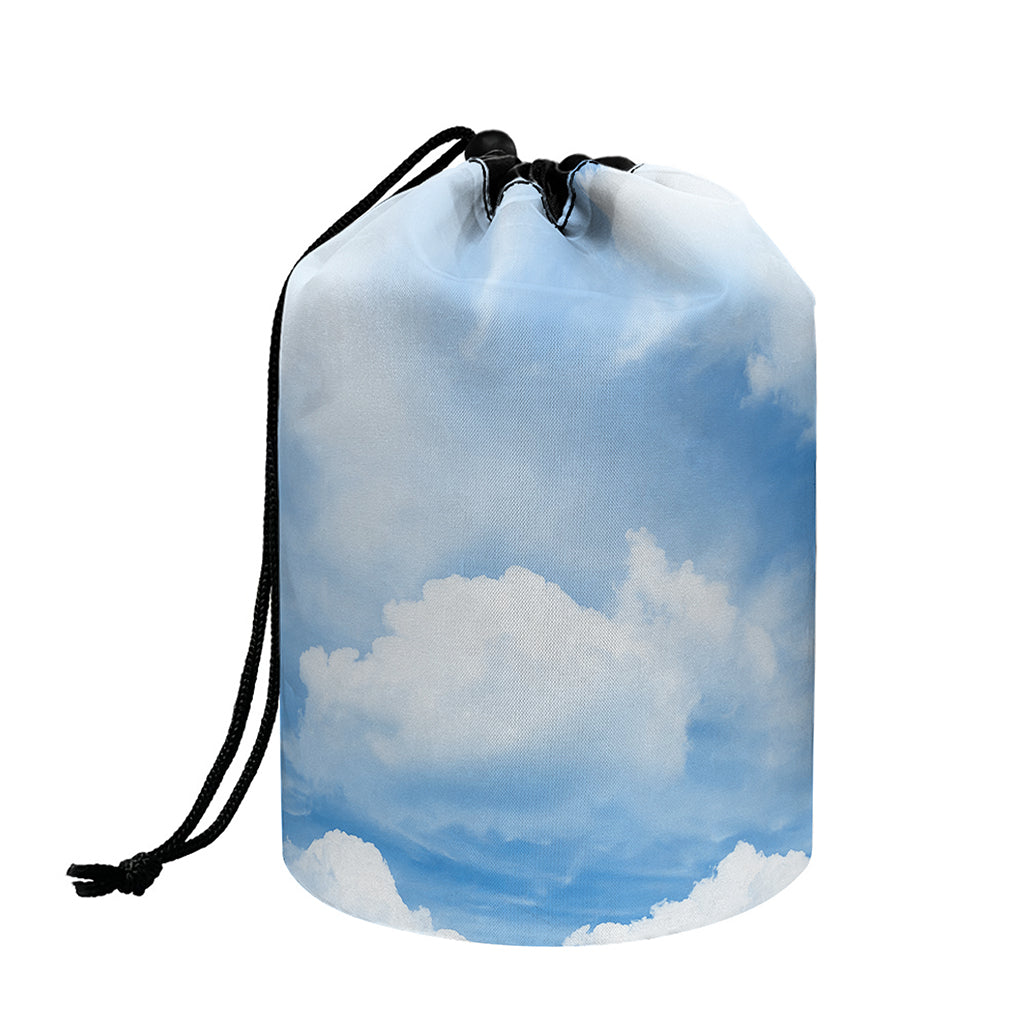 Sky Cloud Print Drawstring Makeup Bag