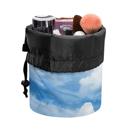Sky Cloud Print Drawstring Makeup Bag
