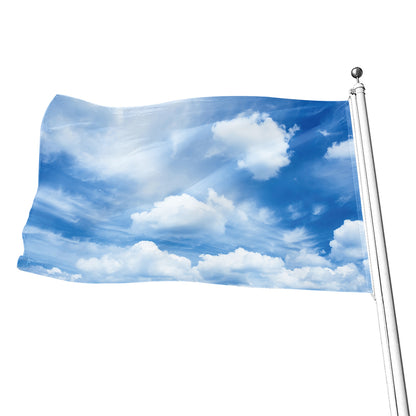 Sky Cloud Print Flag
