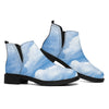 Sky Cloud Print Flat Ankle Boots