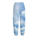 Sky Cloud Print Fleece Lined Knit Pants
