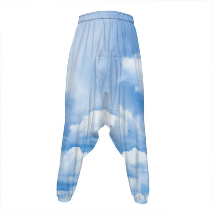 Sky Cloud Print Hammer Pants