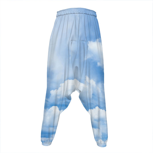 Sky Cloud Print Hammer Pants
