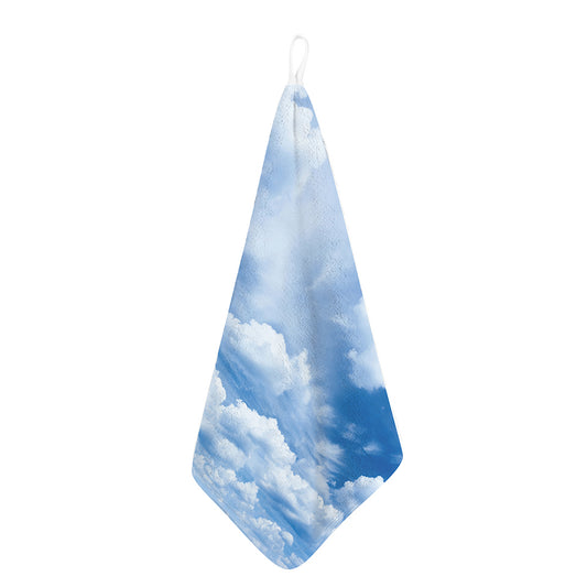 Sky Cloud Print Hand Towel