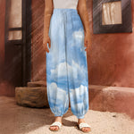 Sky Cloud Print Harem Pants