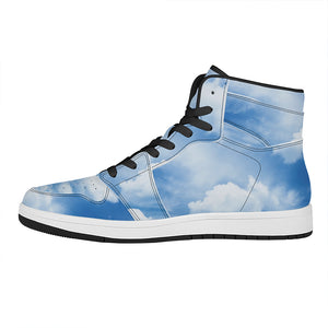 Sky Cloud Print High Top Leather Sneakers