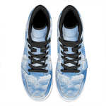 Sky Cloud Print High Top Leather Sneakers