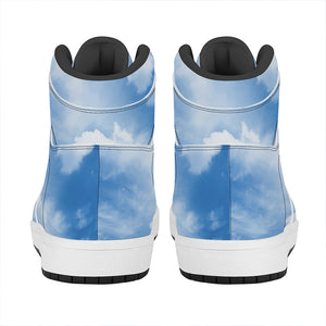 Sky Cloud Print High Top Leather Sneakers