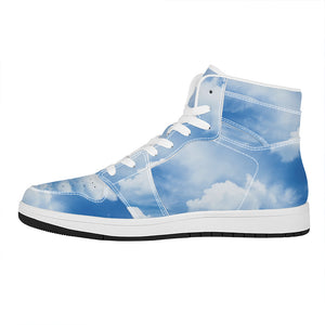 Sky Cloud Print High Top Leather Sneakers