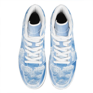 Sky Cloud Print High Top Leather Sneakers