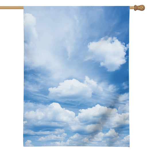 Sky Cloud Print House Flag