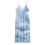 Sky Cloud Print Jersey Midi Cami Dress