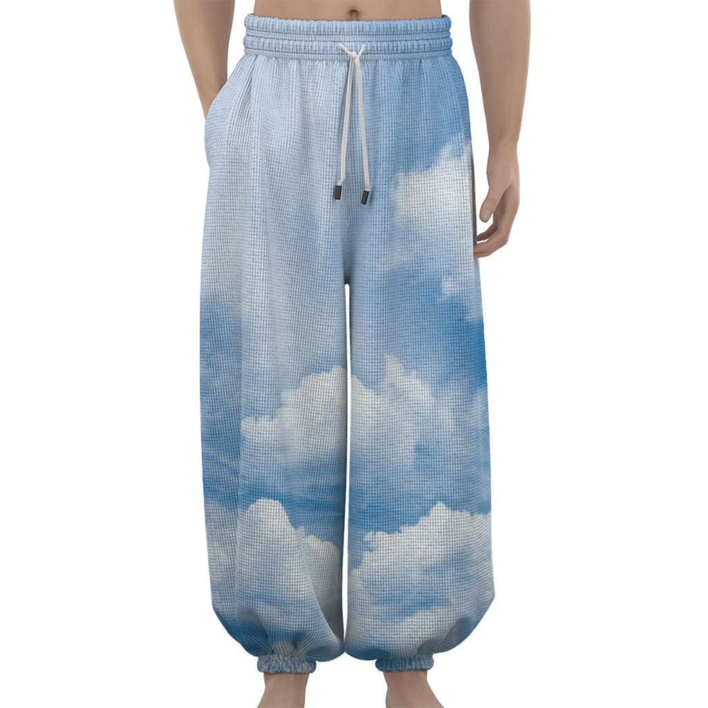 Sky Cloud Print Lantern Pants