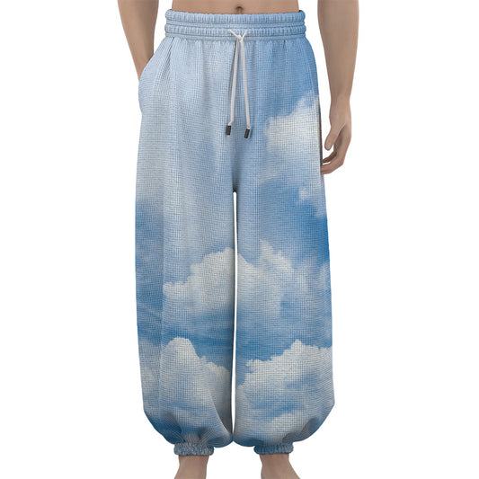Sky Cloud Print Lantern Pants