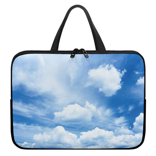 Sky Cloud Print Laptop Sleeve With Handle