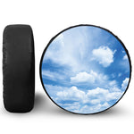 Sky Cloud Print Leather Spare Tire Cover