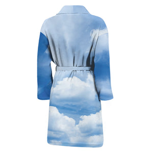 Sky Cloud Print Men's Bathrobe