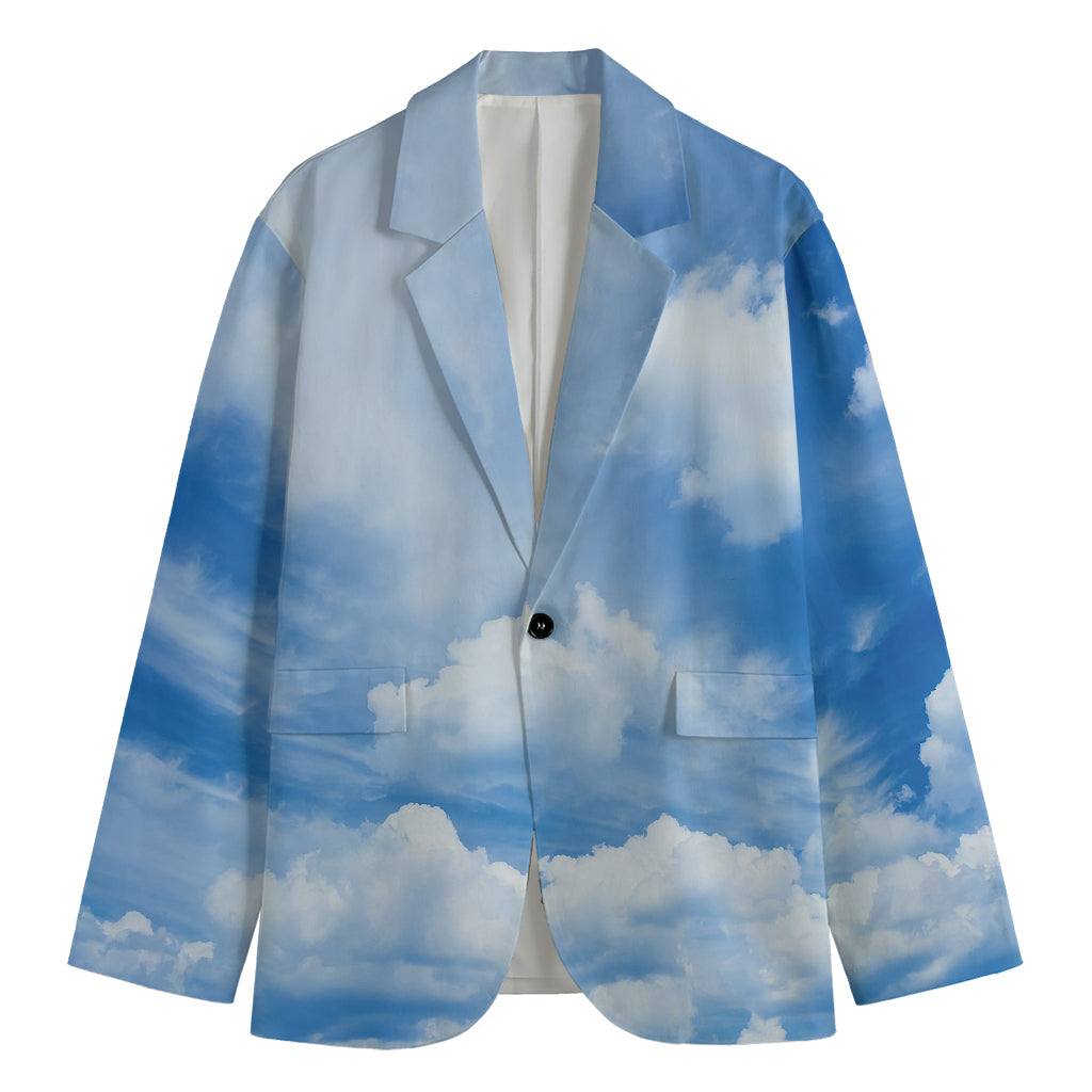 Sky Cloud Print Men's Blazer