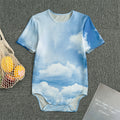 Sky Cloud Print Men's Bodysuit
