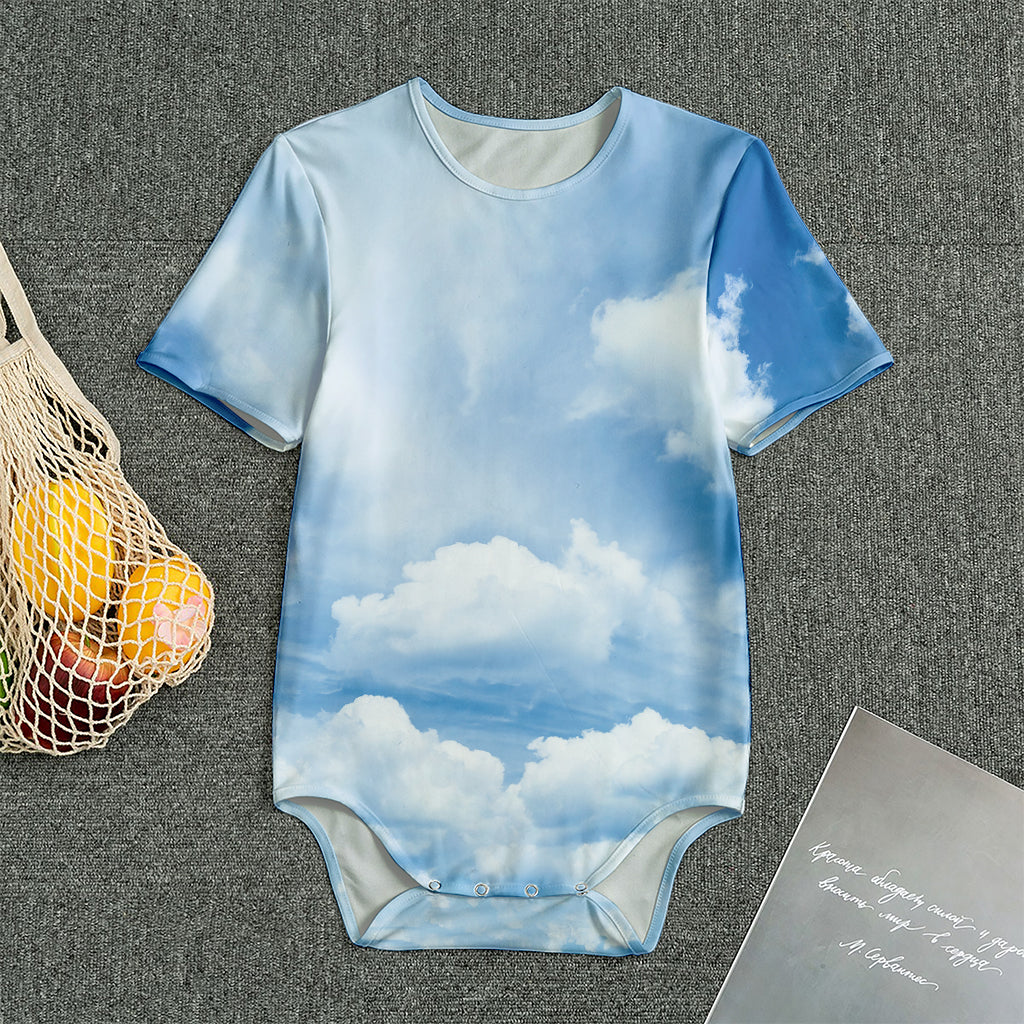 Sky Cloud Print Men's Bodysuit
