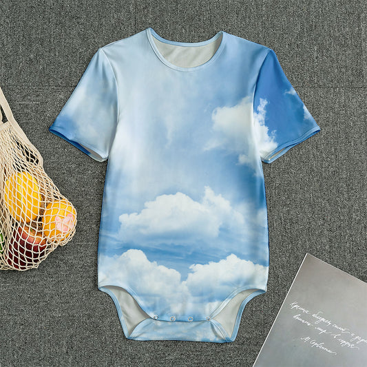 Sky Cloud Print Men's Bodysuit
