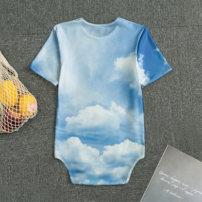 Sky Cloud Print Men's Bodysuit