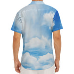 Sky Cloud Print Men's Deep V-Neck Shirt