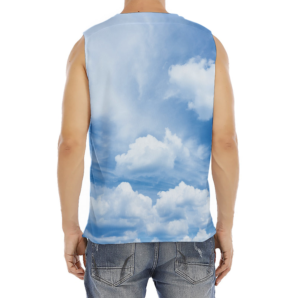 Sky Cloud Print Men's Fitness Tank Top