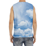 Sky Cloud Print Men's Fitness Tank Top
