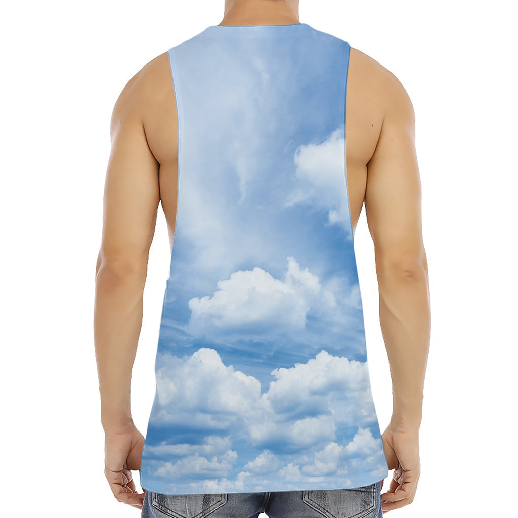 Sky Cloud Print Men's Muscle Tank Top