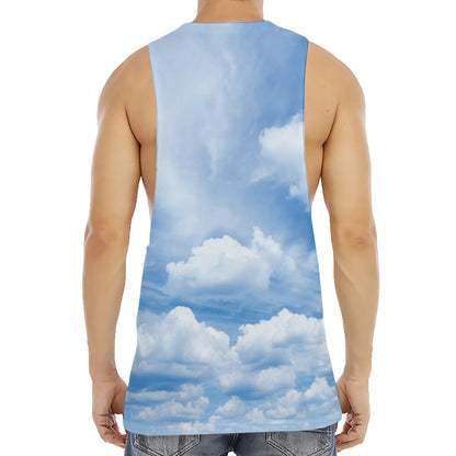 Sky Cloud Print Men's Muscle Tank Top