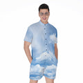 Sky Cloud Print Men's Romper