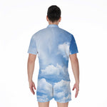 Sky Cloud Print Men's Rompers
