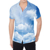 Sky Cloud Print Men's Shirt