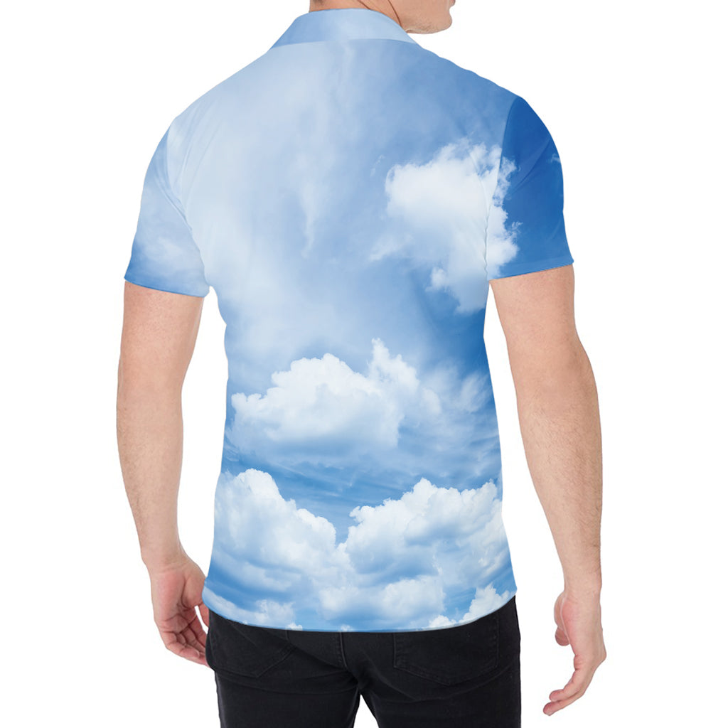 Sky Cloud Print Men's Shirt