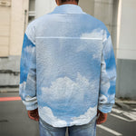 Sky Cloud Print Men's Shirt Jacket