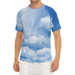 Sky Cloud Print Men's Short Sleeve Rash Guard