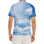 Sky Cloud Print Men's Short Sleeve Rash Guard