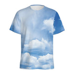 Sky Cloud Print Men's Sports T-Shirt