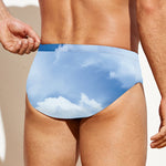 Sky Cloud Print Men's Swim Briefs