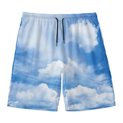 Sky Cloud Print Men's Swim Trunks